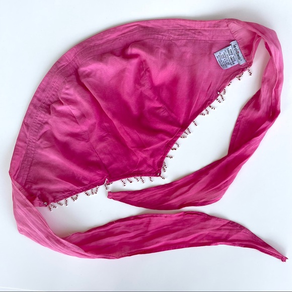 Le Chateu Tie-up Beaded Bandeau Crop Top - Picture 13 of 17